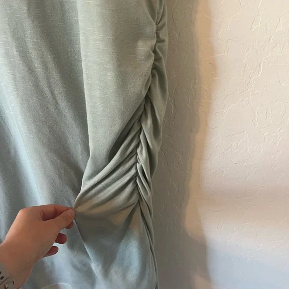 BTFBM Green Runched Side Dress - Picture 2 of 5